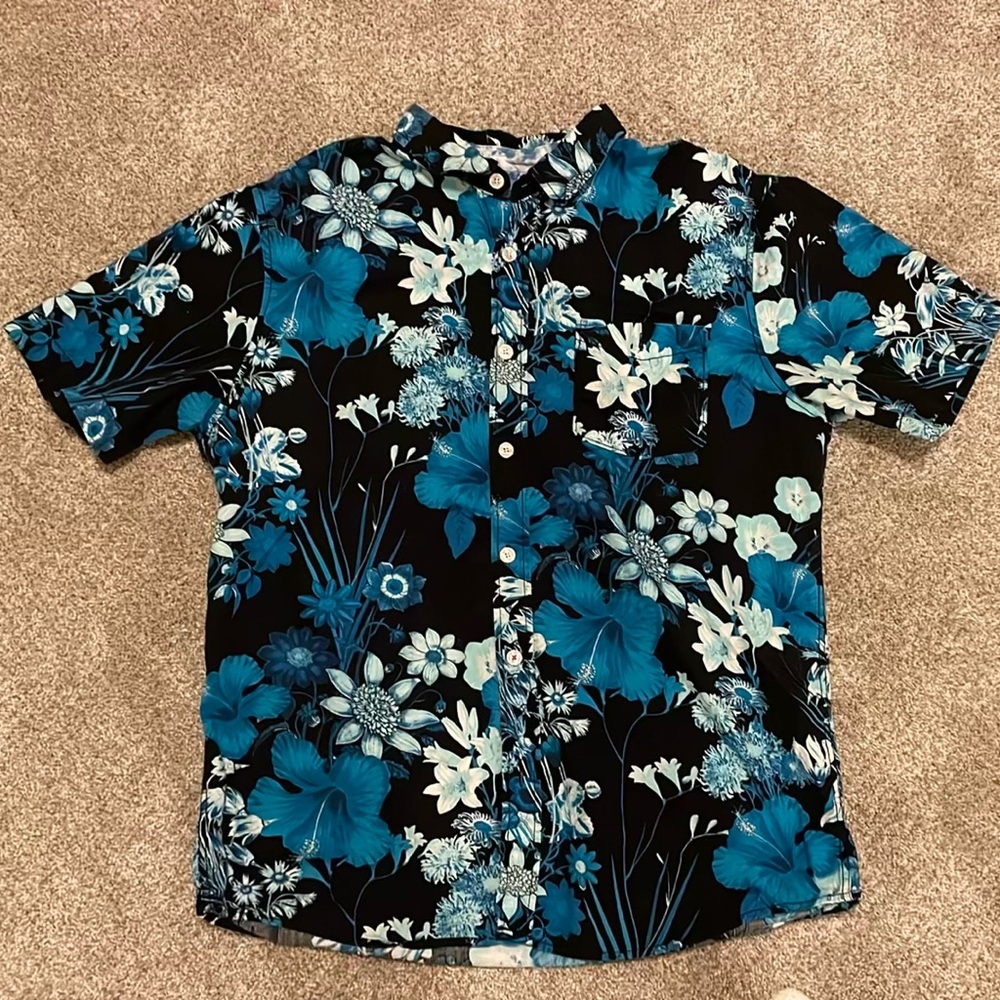 Modern Amusement Blue and Black Dress Shirt